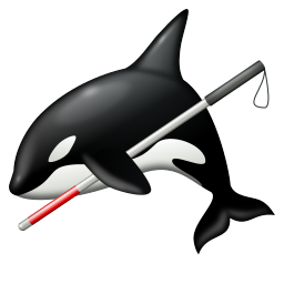Orca Logo - Orca whale with a white cane
